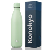 Konokyo Macaron Green bottle close-up cap showing secure lid for on-the-go hydration