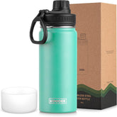 koodee 16 oz teal water bottle front view highlighting the triple-wall insulation