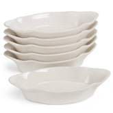 KooK au gratin dishes ivory with scalloped handles for individual servings
