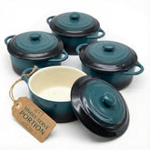 Kook Ceramic Mini Cocotte with lid and handles for individual servings.