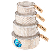 KooK Narbonne embossed ivory bowl 16oz for mixing and serving with a stylish pattern