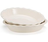 KooK pie pan 9-inch ceramic deep dish in ivory for even, beautiful pies.