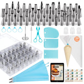 Kootek 90-pcs piping bags and tips set for versatile cake decorating.