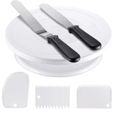 Kootek cake decorating kit on countertop, ideal for beginners practicing layer frosting