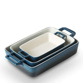 KOOV bakeware gradient dish with vibrant glaze ideal for lasagna and table serving.