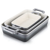 KOOV gradient gray 12x8.5 inch dish ideal for lasagna and roasting.