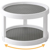 Kozloskyi Lazy Susan two-tier organizer for easy access to spices.