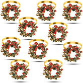 KPOSIYA Christmas napkin rings, elegant gold accents to elevate holiday table decor.