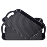 KPROE plastic tray with rectangular shape and bent handles for easy lifting, ideal for serving
