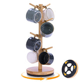 Krispmaild mug tree with 360° rotation keeps mugs organized on the counter.