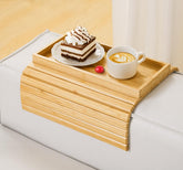 Kssiaz couch arm tray made from natural bamboo for a stylish, durable surface.