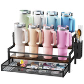 Kssiaz water bottle organizer 2-tier keeps eight 40 oz tumblers neatly arranged