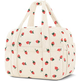 KUBYA corduroy lunch bag strawberry pattern mini, keeps meals fresh on the go