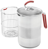 Kuhn Rikon 4th Burner Pot with glass lid for easy monitoring while cooking.