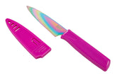 Kuhn Rikon Colori paring knife with rainbow handle for precise peeling tasks