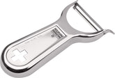 Kuhn Rikon Swiss Metal Peeler front view highlights sleek design for effortless prep