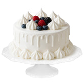 Kukikan 10-inch white cake stand with a sturdy base for stable cake display.