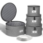 Kukikan china storage containers four-piece hard shell protect dinnerware during moves