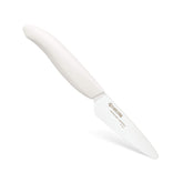 Kyocera Revolution 3in paring knife handle provides ergonomic grip for precise prep.
