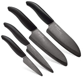 Kyocera Revolution 6-inch Chef's Santoku with ergonomic handle for precise control.