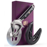 KYOKU 4 in pizza cutter with sakura cutout for precise topping preservation.