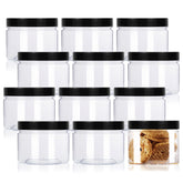 Lainrrew 12-pack 8oz clear jar with lid, wide mouth for easy filling and viewing