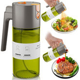 LAKUMIQI upgrade 2-in-1 oil sprayer with dark tint preserves oil freshness for cooking.