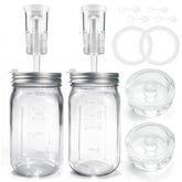 Lalvam 32oz mason jars ready for fermentation with a complete kit for krauts and pickles