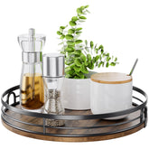 LAMU 12-inch lazy susan turntable with wood base for effortless access in cabinets.