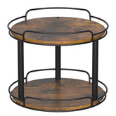 LAMU wood Lazy Susan top view showing compact spice organization.