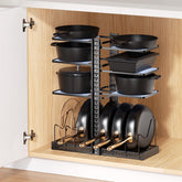 LAMU under-cabinet pots and pans organizer showing accessible storage
