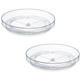 LANDNEOO 2-Pack 9-inch clear acrylic lazy susan on countertop for easy spice access