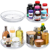 LANDNEOO 4-pack 10-inch clear lazy Susan for cabinet organization and easy access
