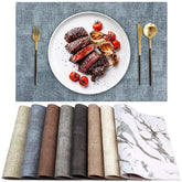 LANDVIEW leather heat-resistant placemats front view shows durable construction and blue finish.