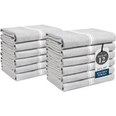 LANE LINEN kitchen towel set in grey chambray, durable and highly absorbent for daily drying