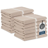 LANE LINEN kitchen towels set in beige, 12-pack, 14x25 for everyday dish care.