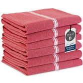 Lane Linen kitchen towels set of six in red for daily dish drying