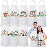 Langyiwee Christmas matching aprons with pockets for coordinated family baking