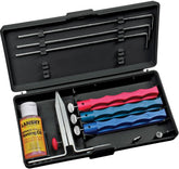 Lansky standard sharpening system coarse 120-grit hone for edge reconditioning.