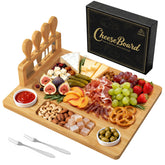 LANVIA bamboo charcuterie board with knife for elegant entertaining
