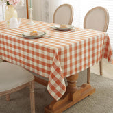 Laolitou buffalo plaid tablecloth on 60x60 table for fall gatherings