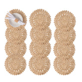 Laquedecraft corn husk placemat 13.8-inch set12, natural heat-resistant charger for plates.