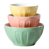 Lareina ceramic nesting bowls on countertop showing space-saving design
