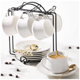 Lareina espresso cups six-set on table, ideal for stylish daily rituals