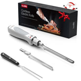 Laudlife cordless electric knife slices bread smoothly for fresh loaves.