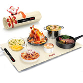 LAUDLIFE Food Warming Mat in beige keeps dishes warm at gatherings.