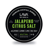 LAVA jalapeño citrus margarita salt rimmer close-up with bold heat and lime notes.