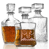 LAWADACH whiskey decanter 31oz pattern A on bar display for elegant entertaining