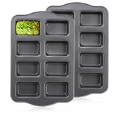Lawei 2-pack 8-cavity mini loaf pan outer view highlights durability