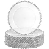 Lawei clear charger plates with bead rim for 13-inch elegance at weddings